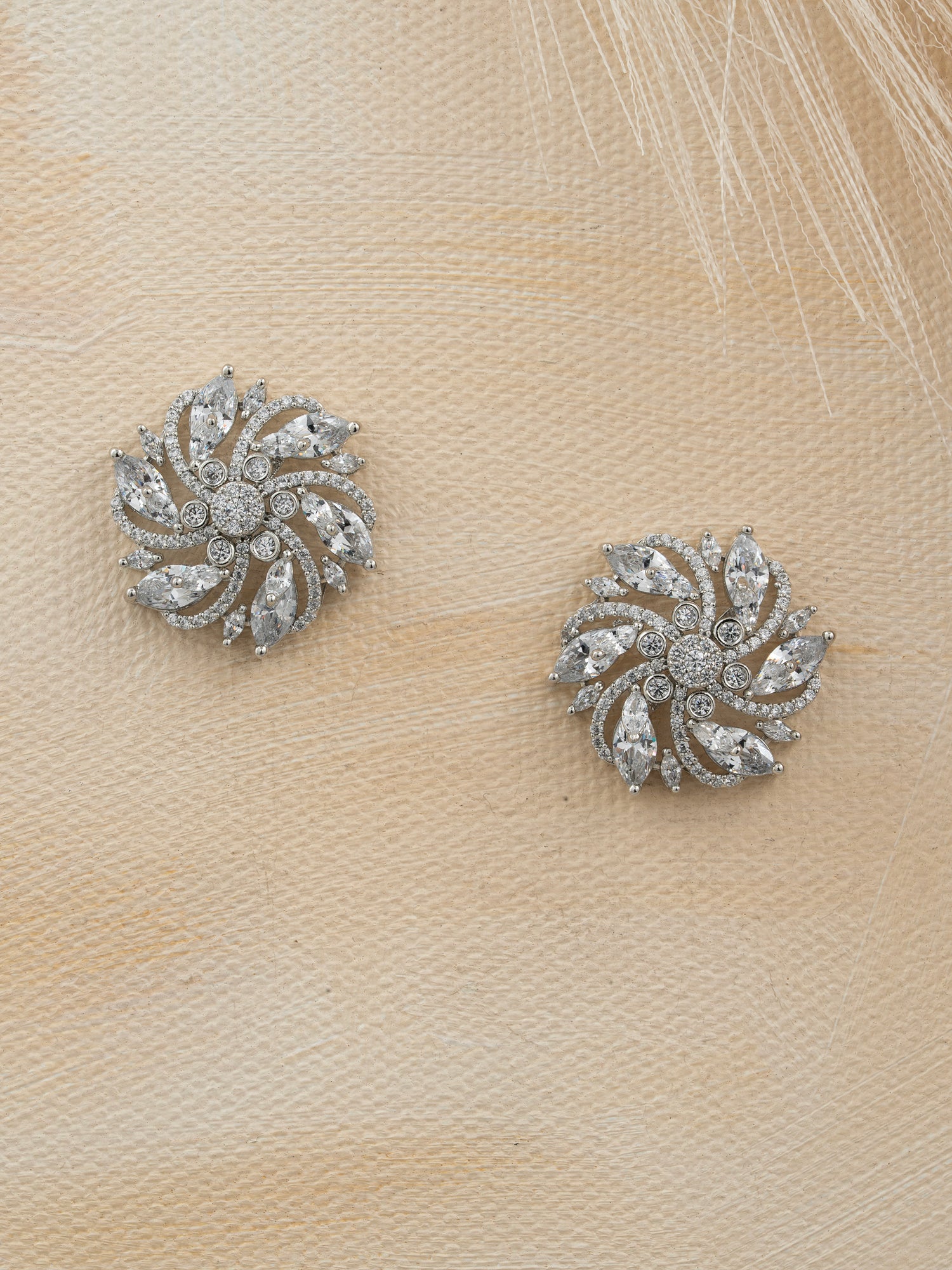 Sparkling Floral Cluster Studs