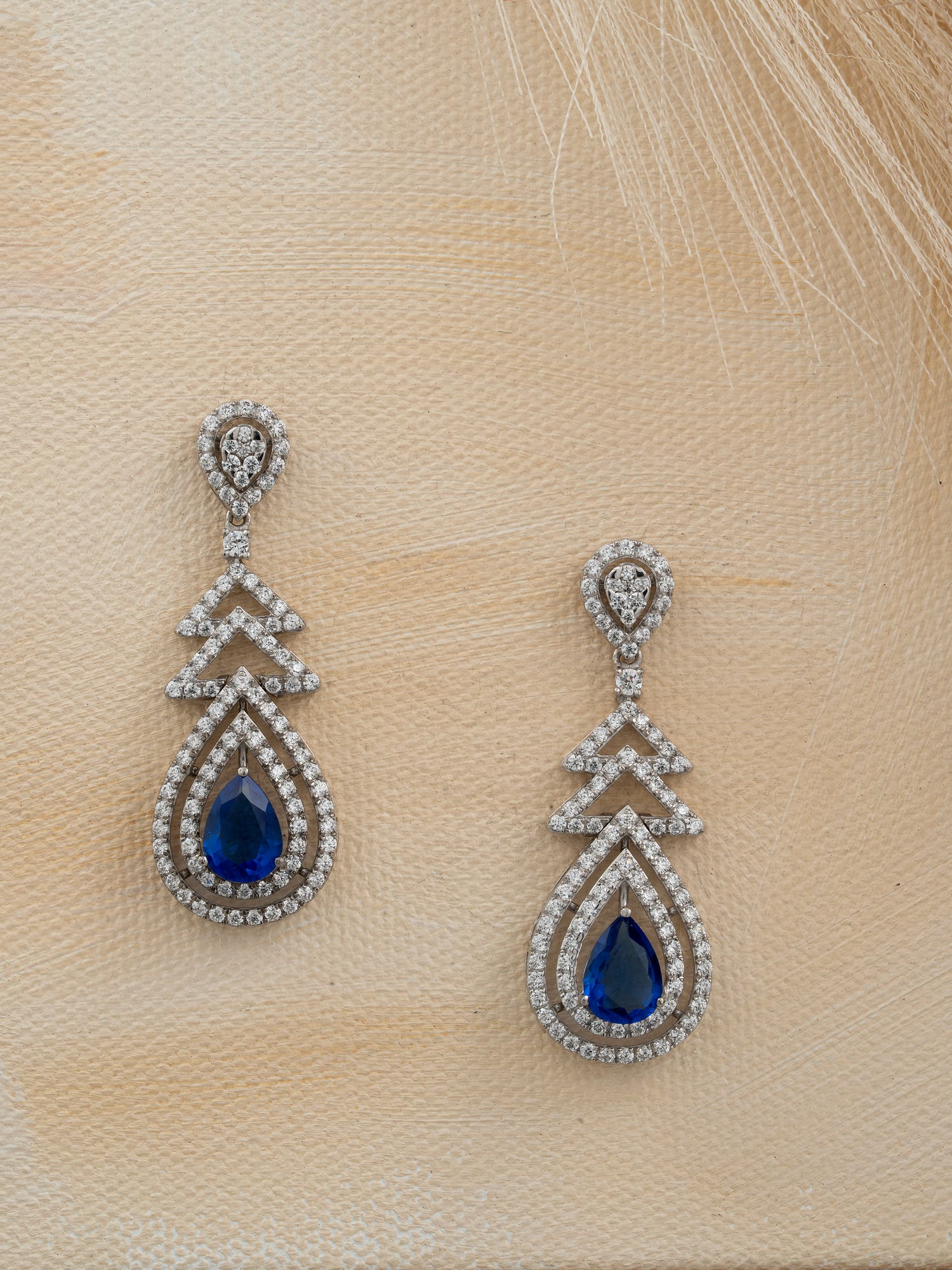 Blue Sapphire Teardrop Earrings
