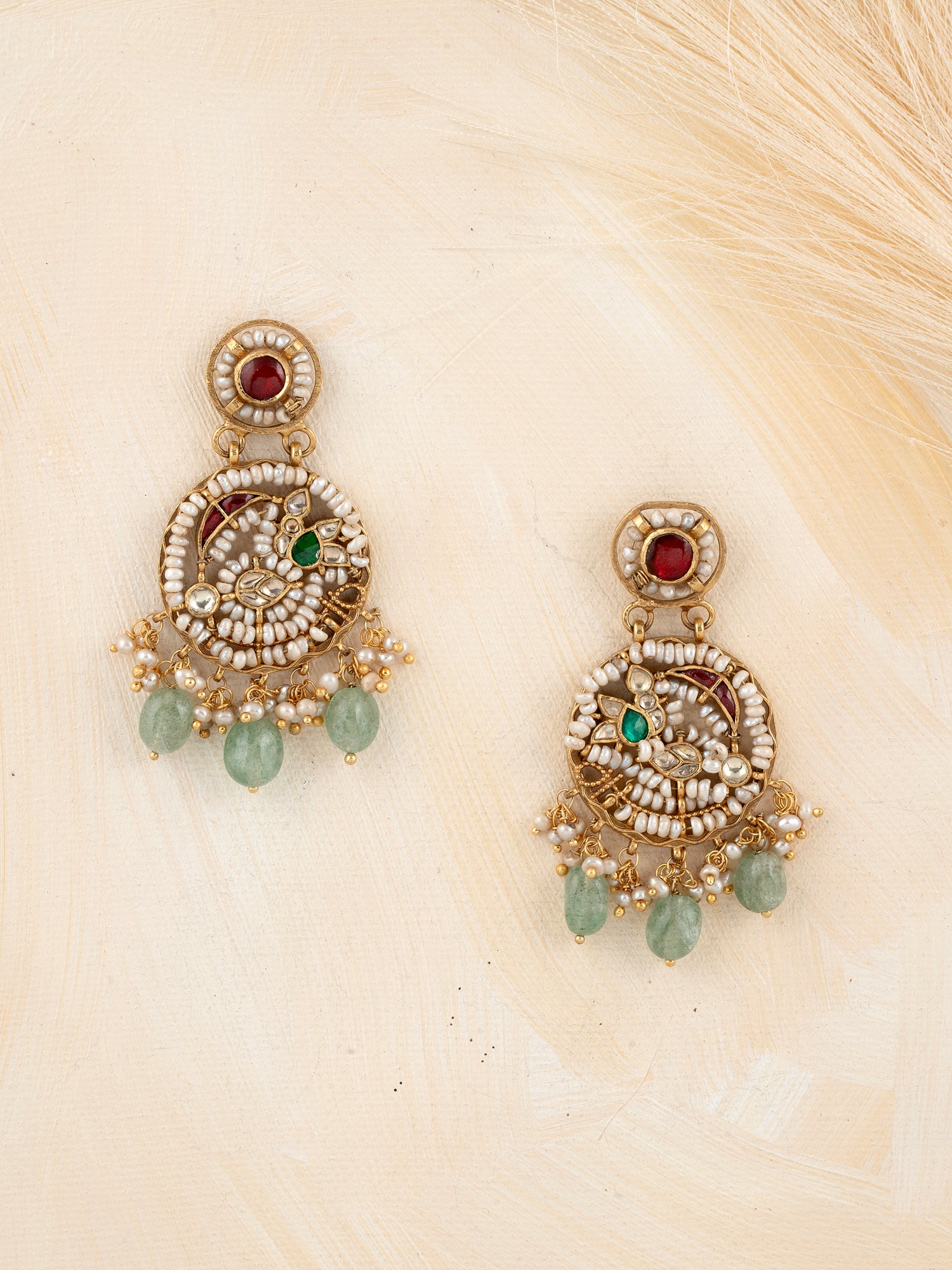 Multicolour Kundan Danglers