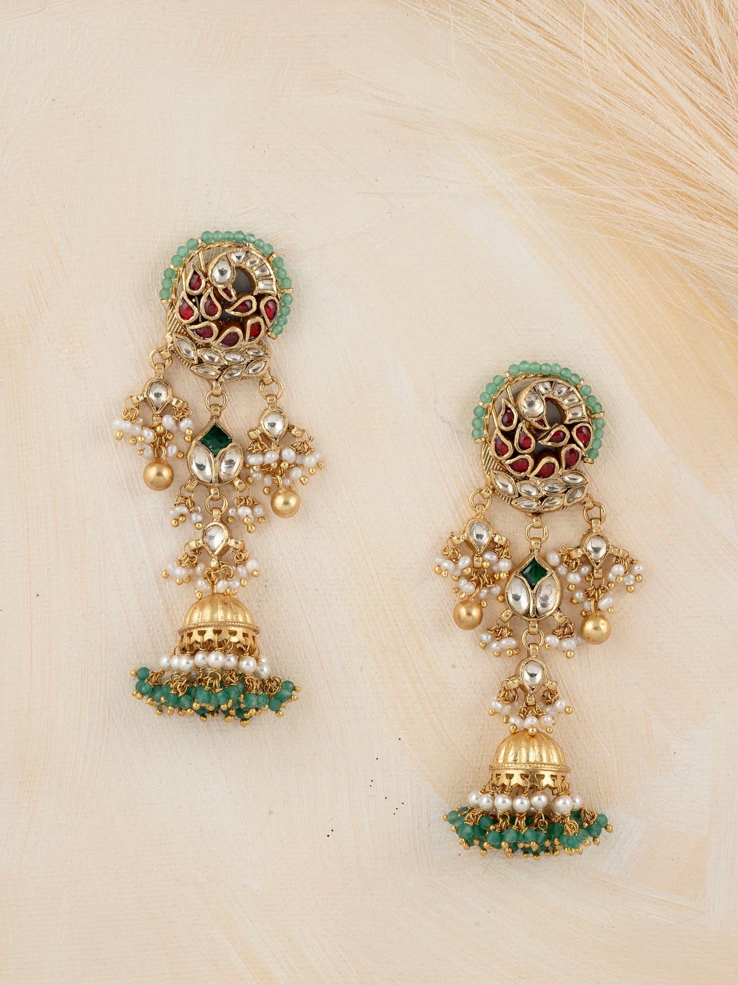 Multicolour Kundan Jhumkha
