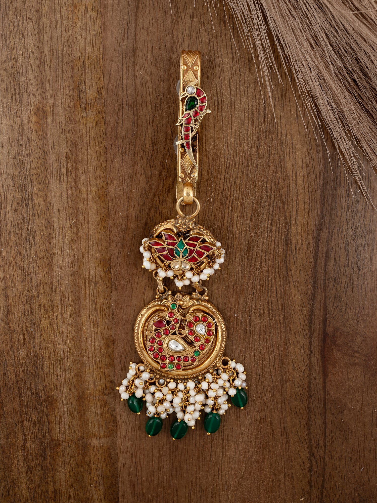 Multicolor Gold Plated Jadau Kundan Juda