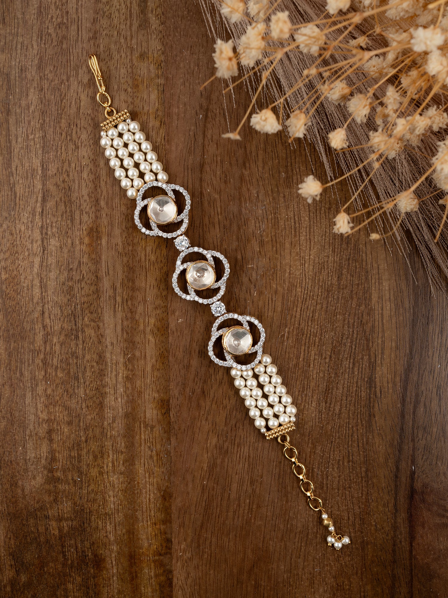 Polki Cubic Zircon Bracelet
