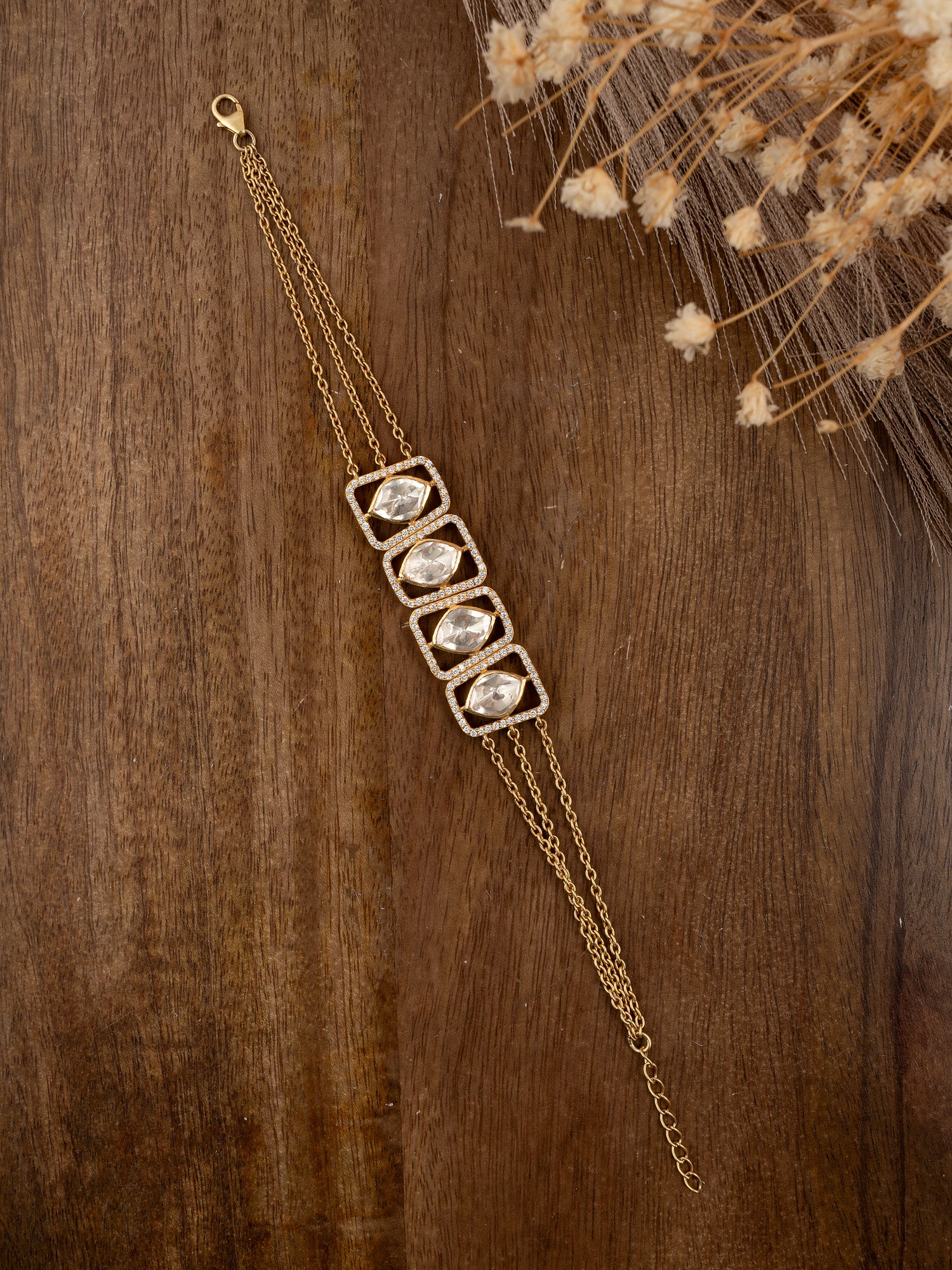 Polki Cubic Zircon Bracelet
