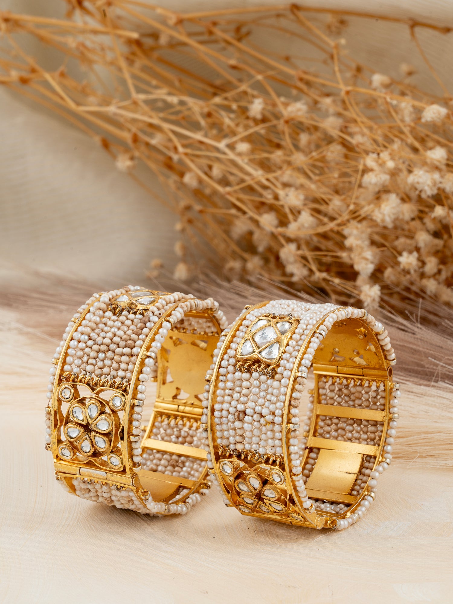 Pearl and Kundan Bangles