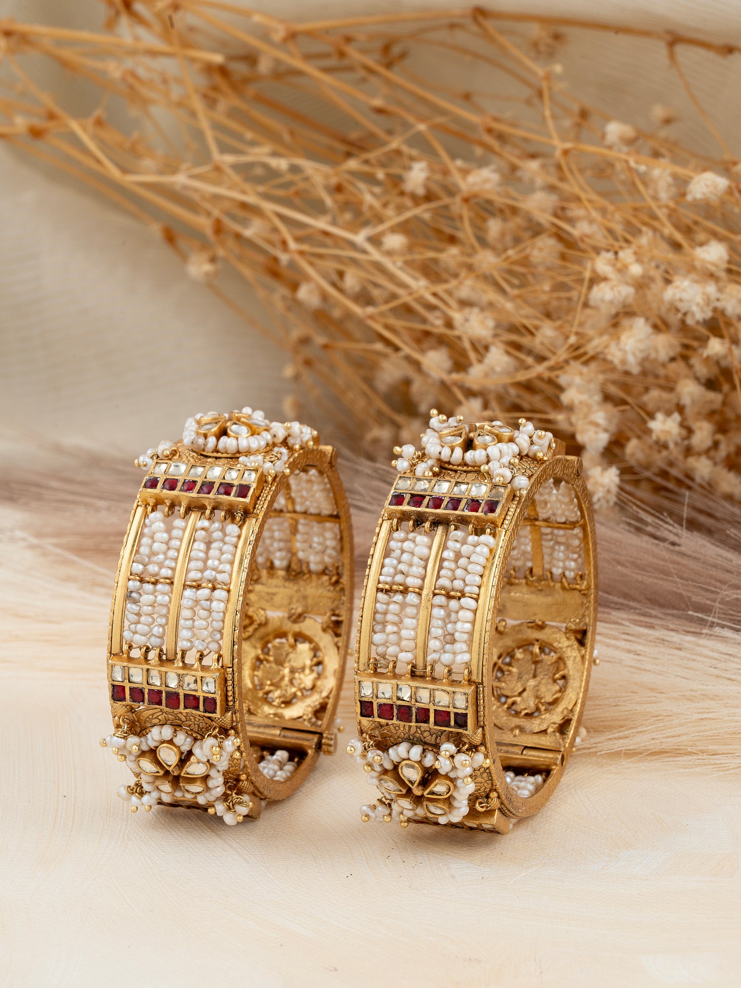Pearl and Kundan Bangles