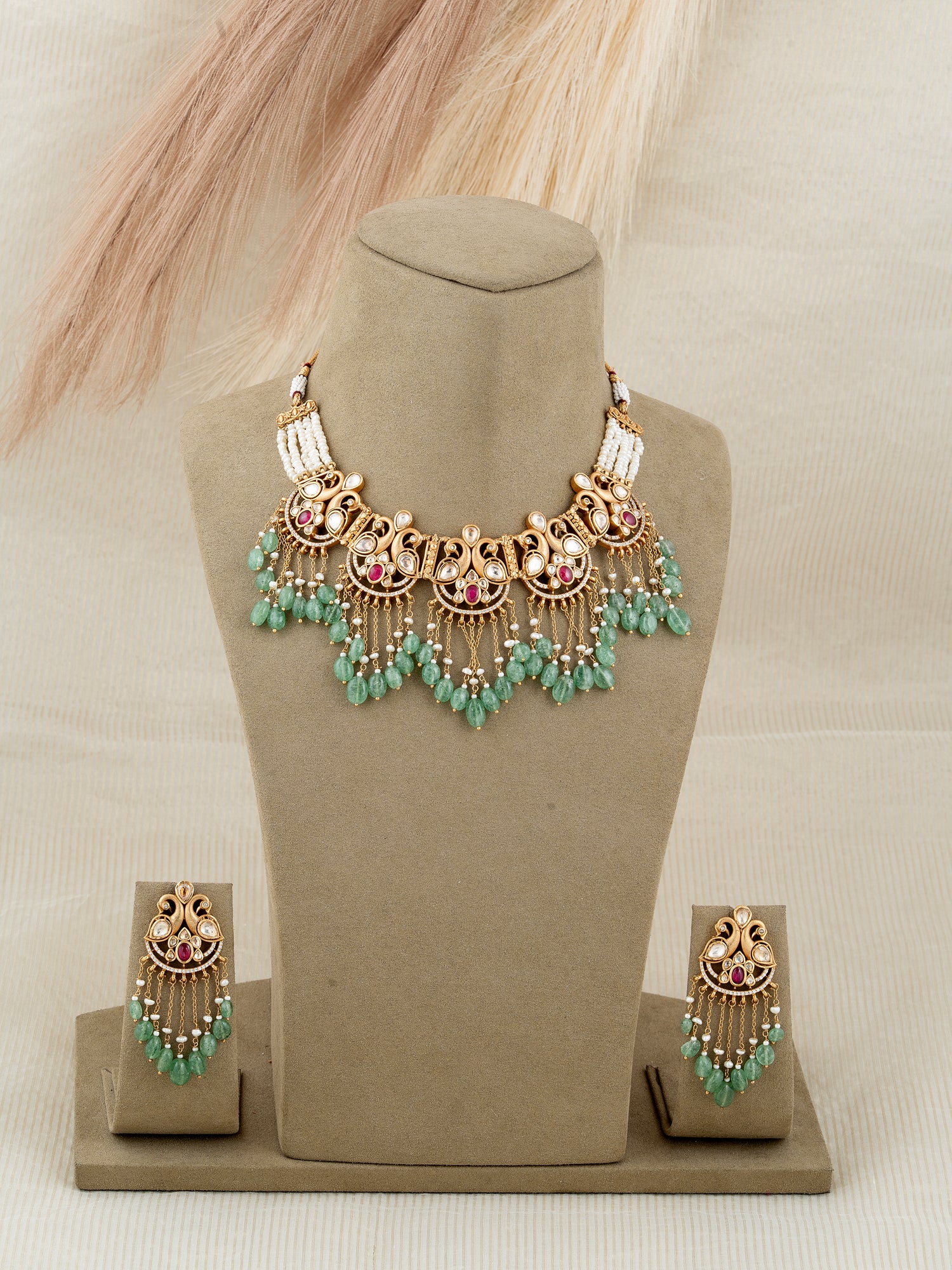 Aquatic Jadau Kundan Necklace Set