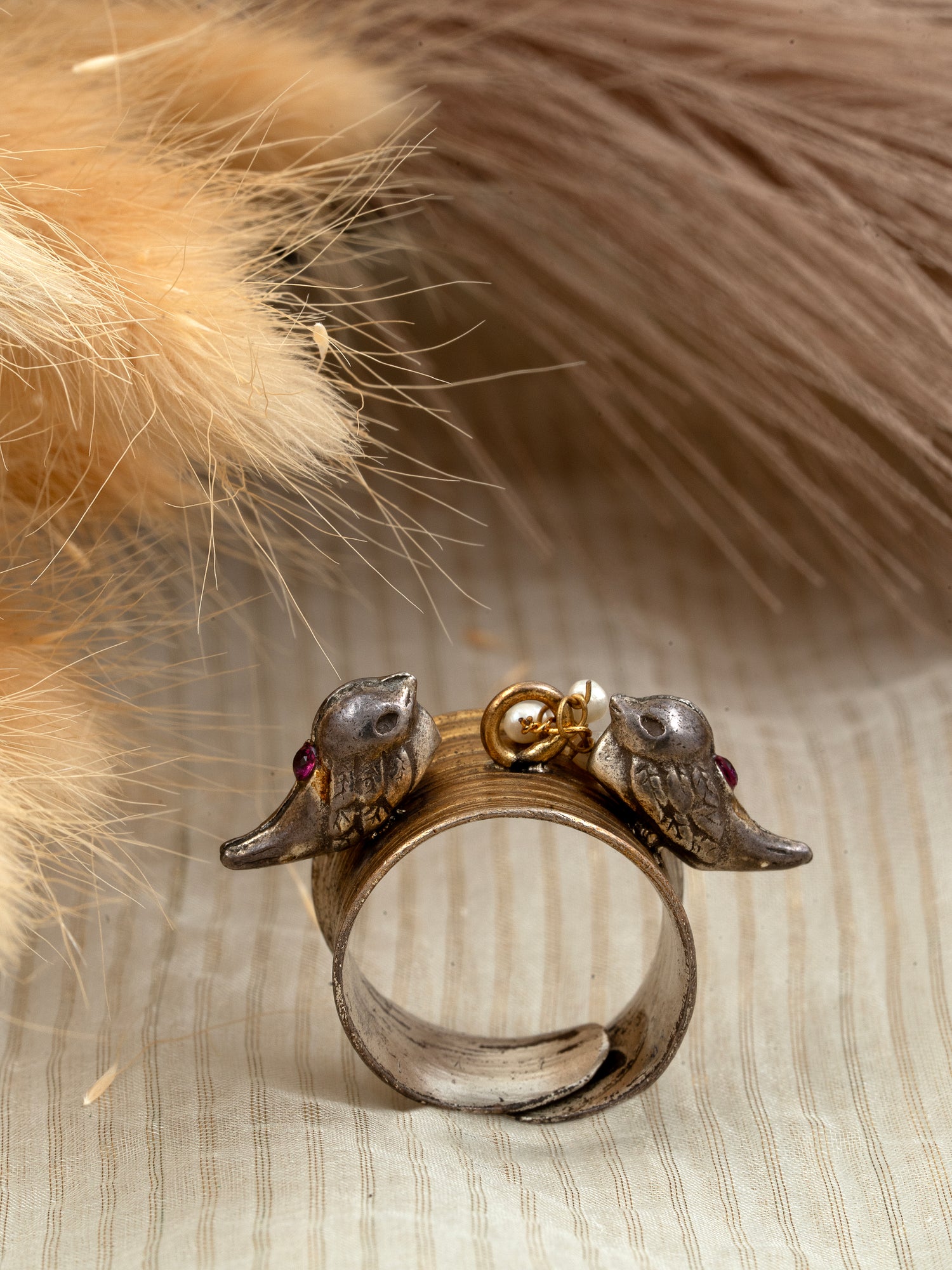 Two Tone Silver Ring - 92.5 Silver