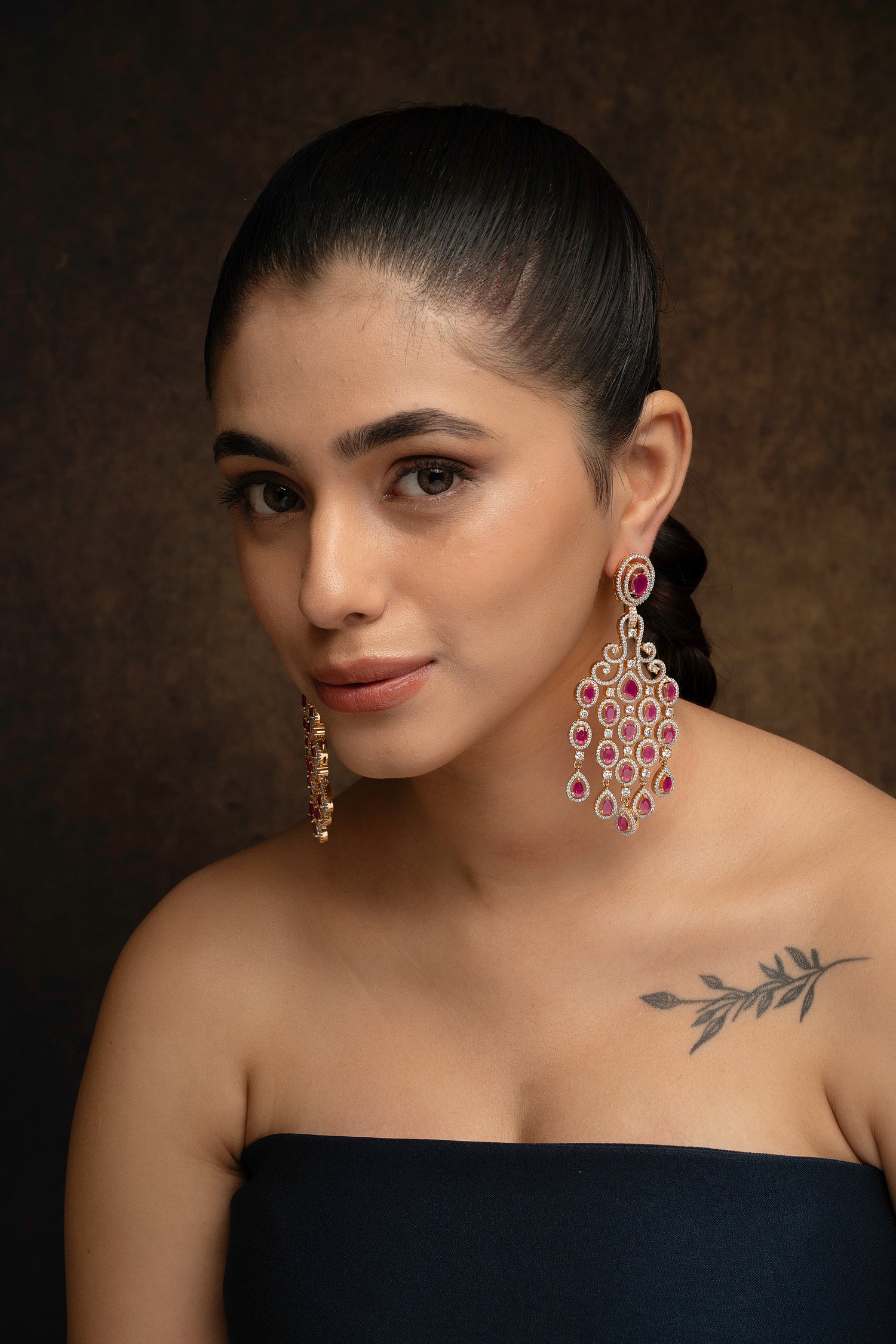 Ira Ruby Diamond Earrings