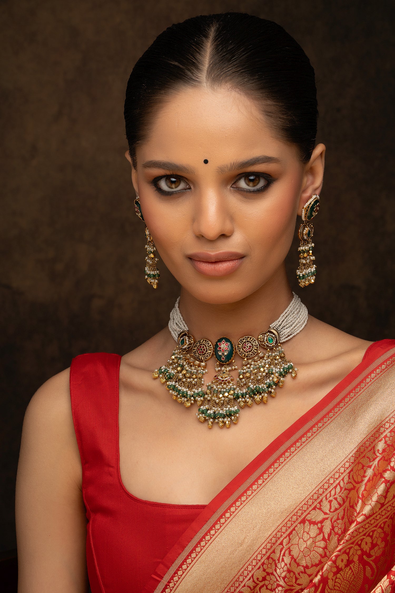 Jadau Kundan Necklace & Earrings Set